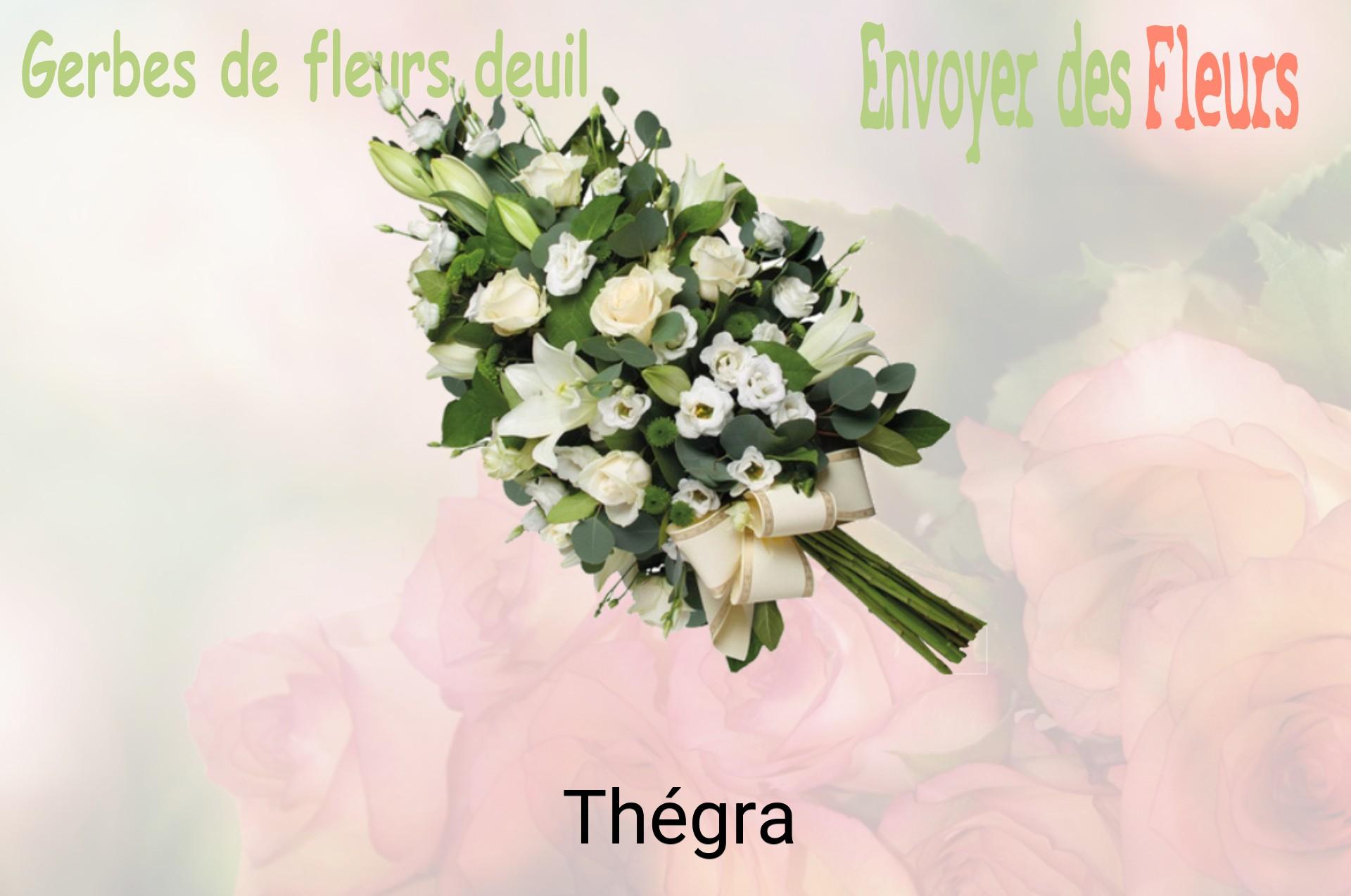 Gerbe de fleurs de deuil livrée à Thégra
